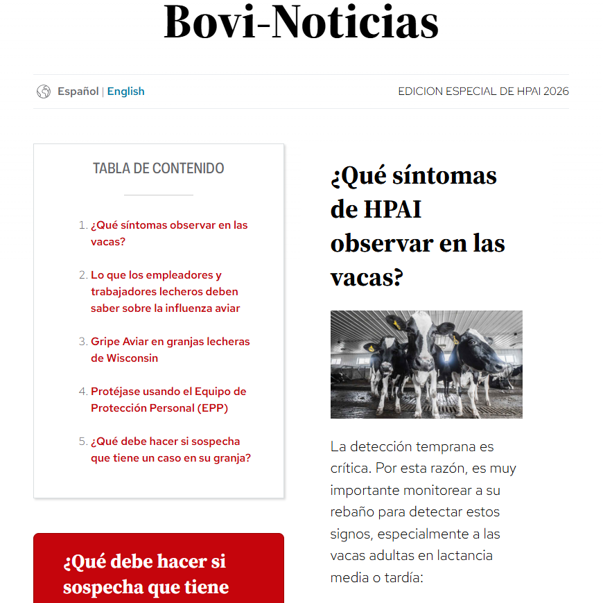 Spanish version of the Bovi-Noticias