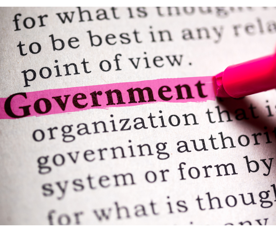 A page with the word "Government" being highlighted in pink.
